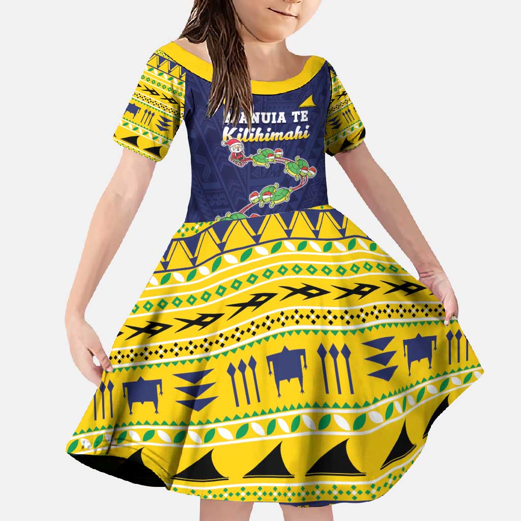 Tokelau Christmas Family Matching Tank Maxi Dress and Hawaiian Shirt Tokelauan Turtle Santa Sleigh