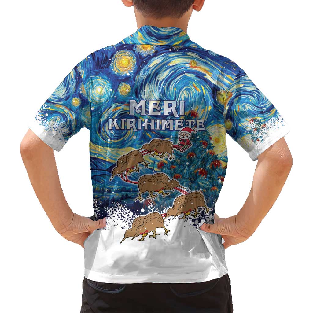 New Zealand Christmas Family Matching Puletasi and Hawaiian Shirt Kiwis Santa Sleigh Starry Night Style