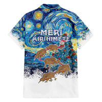 New Zealand Christmas Family Matching Short Sleeve Bodycon Dress and Hawaiian Shirt Kiwis Santa Sleigh Starry Night Style