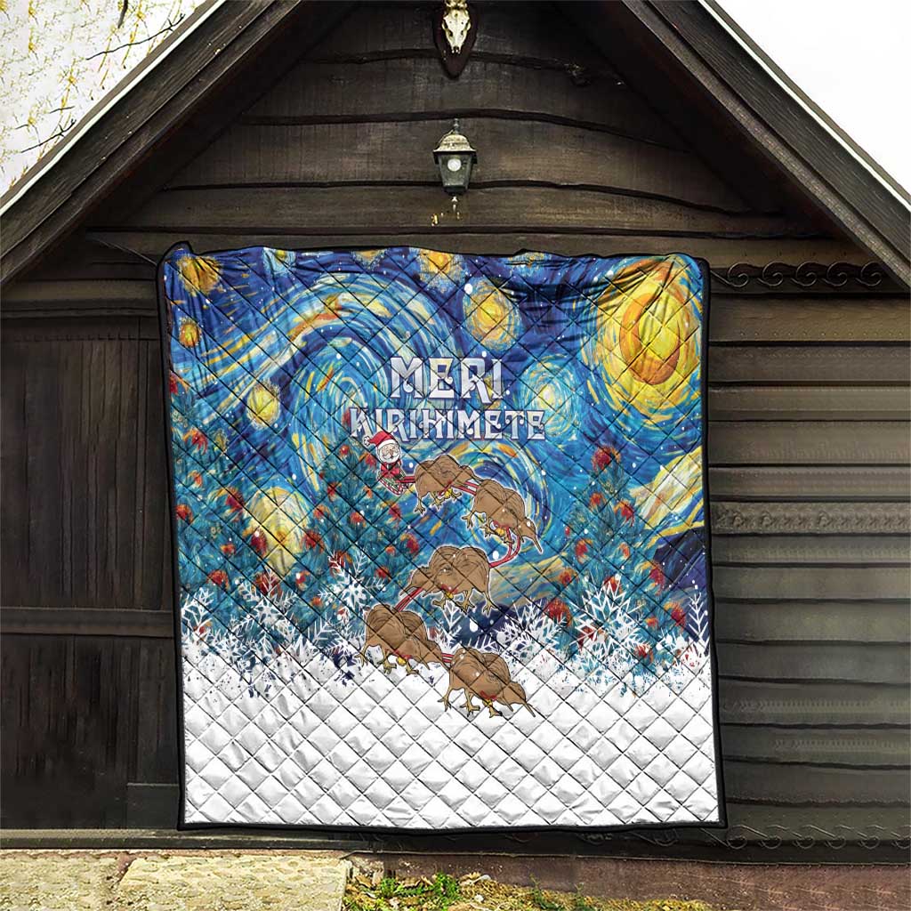 New Zealand Christmas Quilt Kiwis Santa Sleigh Starry Night Style LT05 - Polynesian Pride