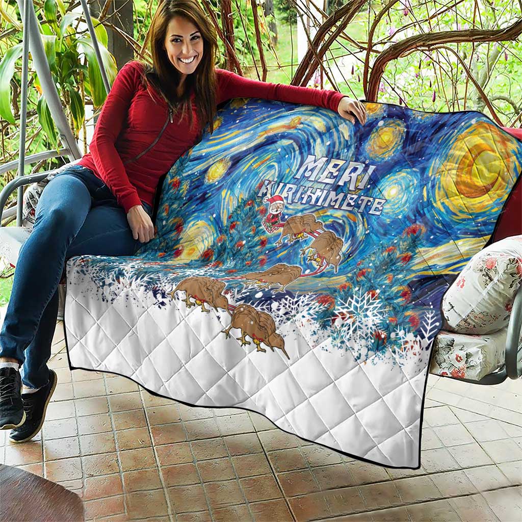 New Zealand Christmas Quilt Kiwis Santa Sleigh Starry Night Style LT05 - Polynesian Pride