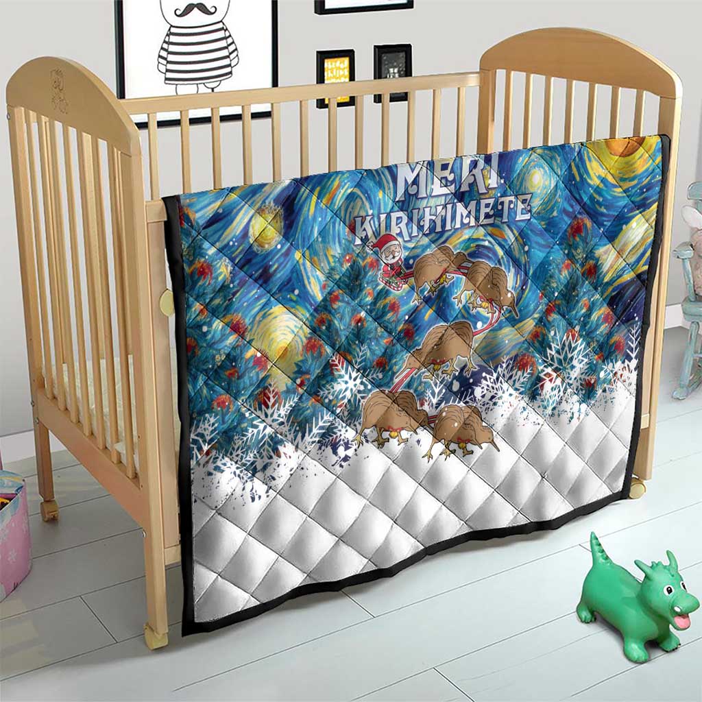 New Zealand Christmas Quilt Kiwis Santa Sleigh Starry Night Style LT05 - Polynesian Pride