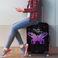 Pancreatic Cancer Awareness Luggage Cover Keep Calm And Fight On Polynesian Pattern LT05 - Polynesian Pride