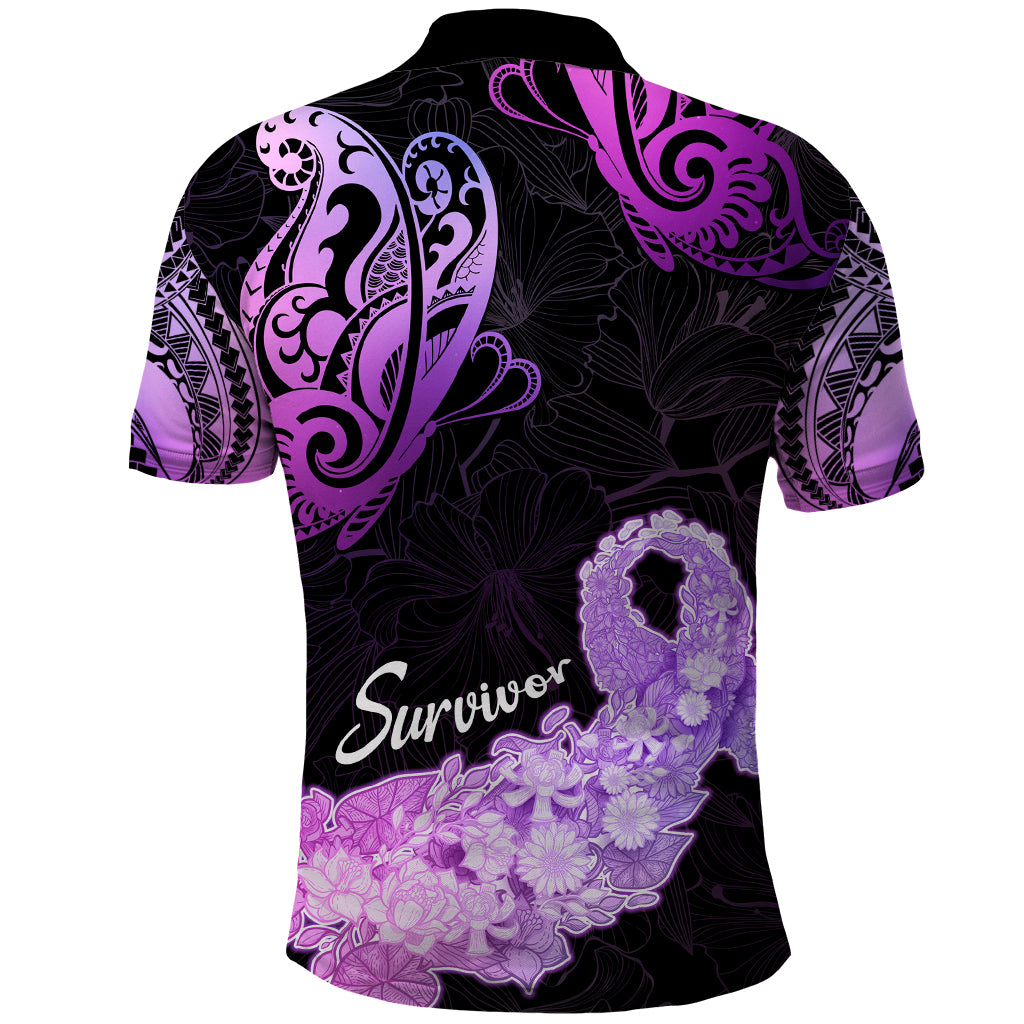 Pancreatic Cancer Awareness Polo Shirt Keep Calm And Fight On Polynesian Pattern LT05 - Polynesian Pride