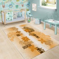 Hawaiian Quilt Area Rug Vintage Pattern Brown LT05 - Polynesian Pride