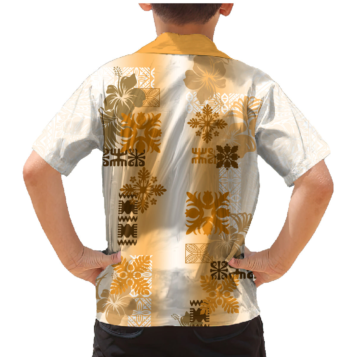 Hawaiian Quilt Family Matching Mermaid Dress and Hawaiian Shirt Vintage Pattern Brown LT05 - Polynesian Pride