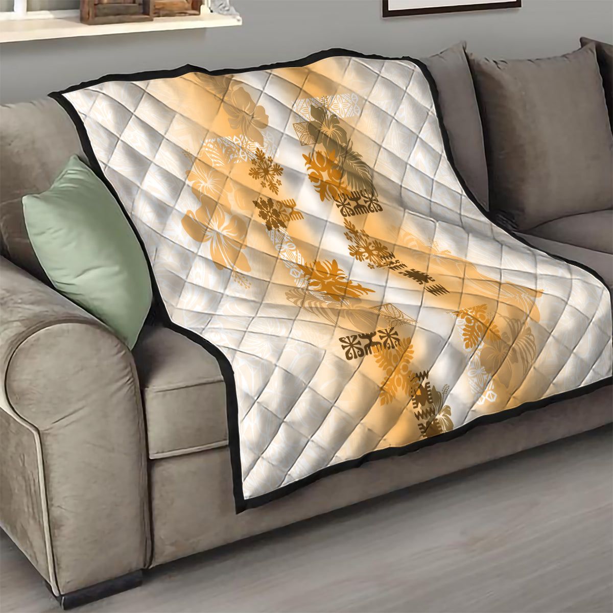 Hawaiian Quilt Quilt Vintage Pattern Brown LT05 - Polynesian Pride