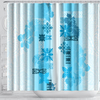 Hawaiian Quilt Shower Curtain Vintage Pattern Blue LT05 - Polynesian Pride