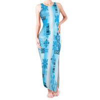 Hawaiian Quilt Tank Maxi Dress Vintage Pattern Blue LT05 Women Blue - Polynesian Pride