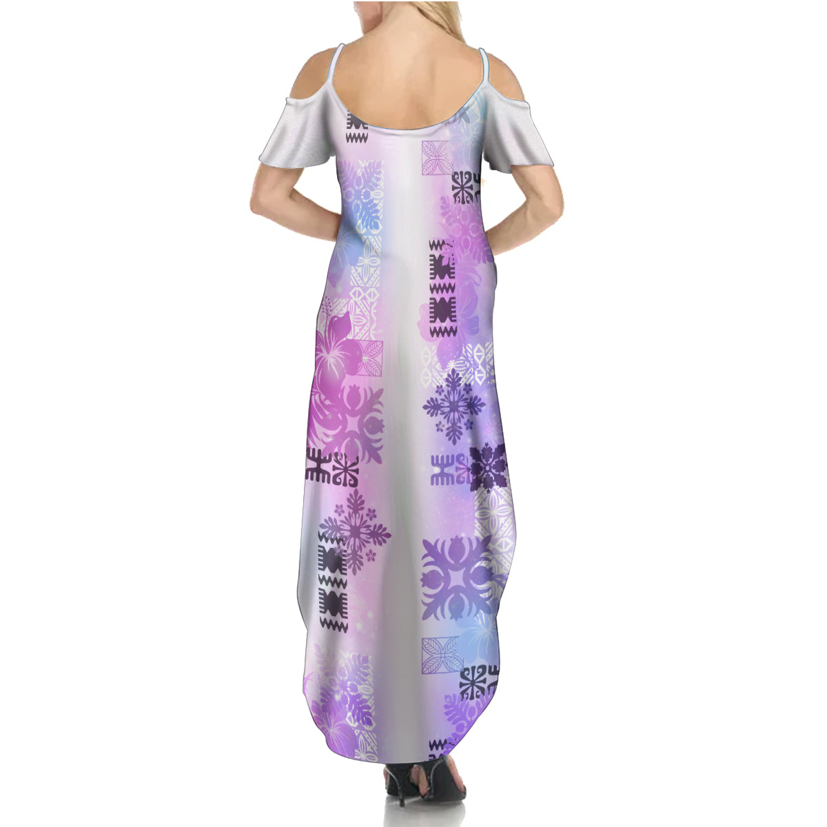 Hawaiian Quilt Family Matching Summer Maxi Dress and Hawaiian Shirt Vintage Pattern Galaxy LT05 - Polynesian Pride