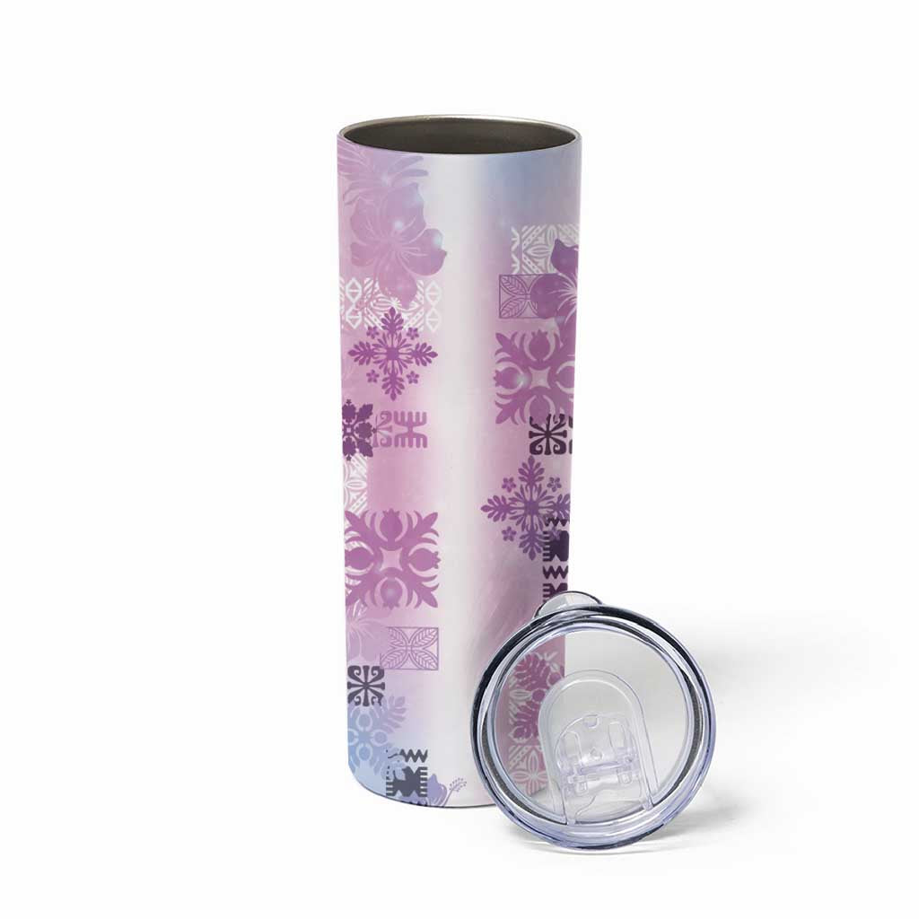 Hawaiian Quilt Skinny Tumbler Vintage Pattern Galaxy