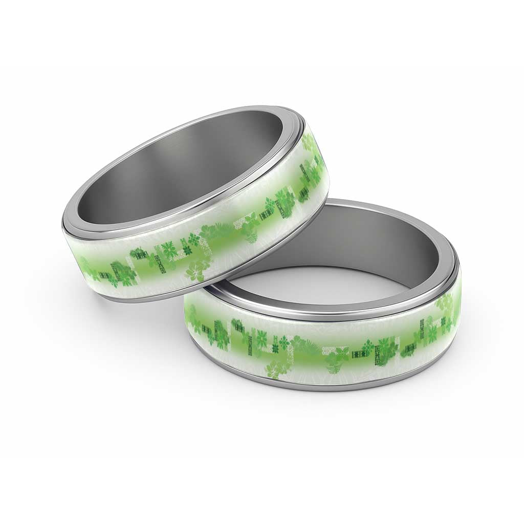 Hawaiian Quilt Classic Ring Vintage Pattern Green - Polynesian Pride