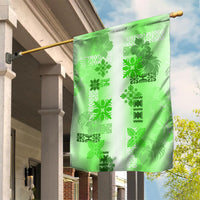 Hawaiian Quilt Garden Flag Vintage Pattern Green LT05 House Flag Green - Polynesian Pride
