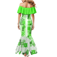 Hawaiian Quilt Mermaid Dress Vintage Pattern Green LT05 - Polynesian Pride