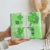 Hawaiian Quilt Wrapping Paper Vintage Pattern Green - Polynesian Pride