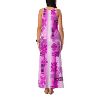 Hawaiian Quilt Family Matching Tank Maxi Dress and Hawaiian Shirt Vintage Pattern Pink LT05 - Polynesian Pride