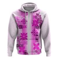 Hawaiian Quilt Hoodie Vintage Pattern Pink LT05 - Polynesian Pride