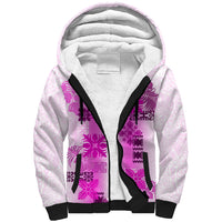 Hawaiian Quilt Sherpa Hoodie Vintage Pattern Pink LT05 Unisex Pink - Polynesian Pride