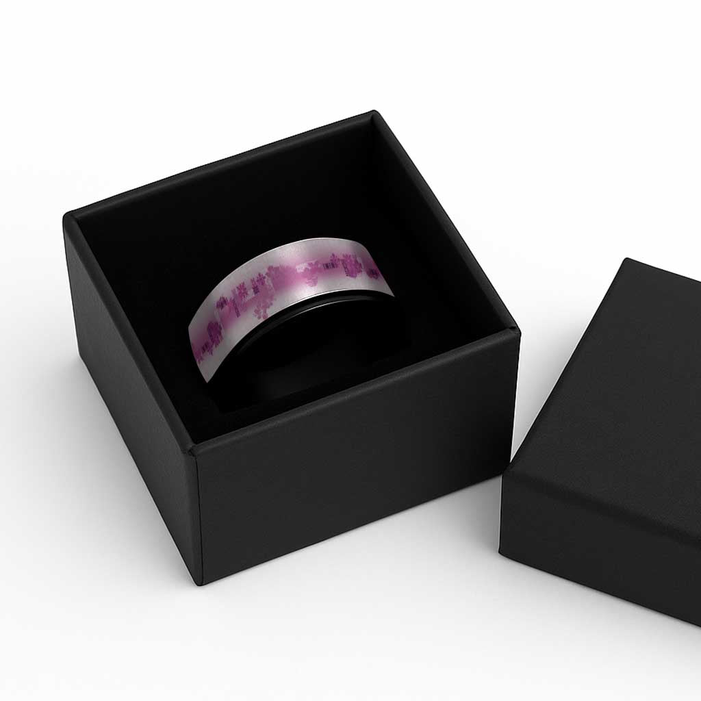 Hawaiian Quilt Spinner Ring Vintage Pattern Pink - Polynesian Pride