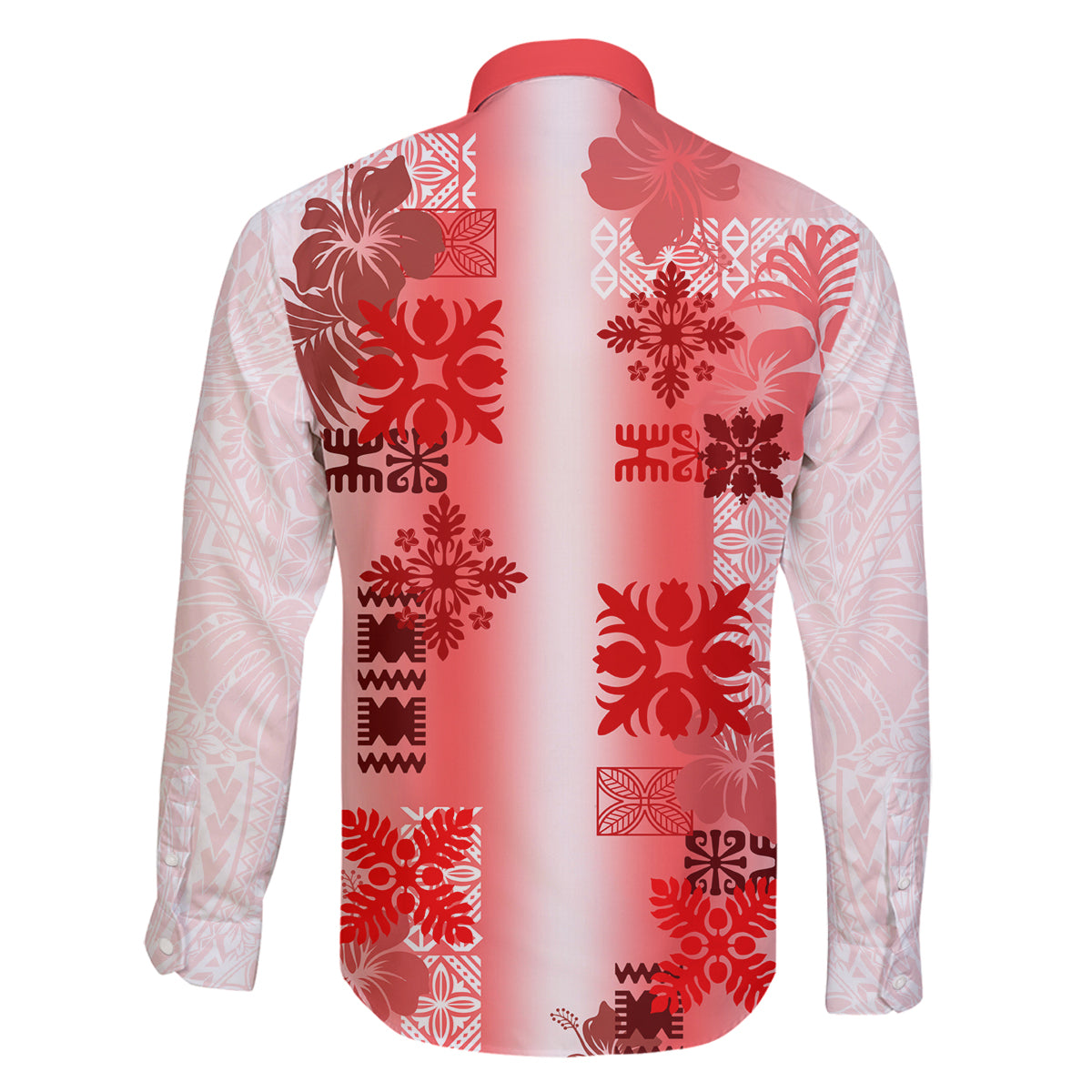 Hawaiian Quilt Family Matching Puletasi Dress and Hawaiian Shirt Vintage Pattern Red LT05 - Polynesian Pride