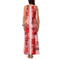 Hawaiian Quilt Family Matching Tank Maxi Dress and Hawaiian Shirt Vintage Pattern Red LT05 - Polynesian Pride