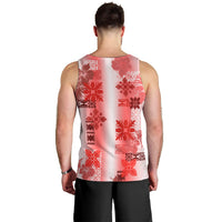 Hawaiian Quilt Men Tank Top Vintage Pattern Red LT05 - Polynesian Pride