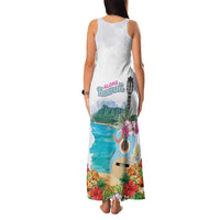 Aloha Hawaii Waikiki Beach Landscape Family Matching Tank Maxi Dress and Hawaiian Shirt
