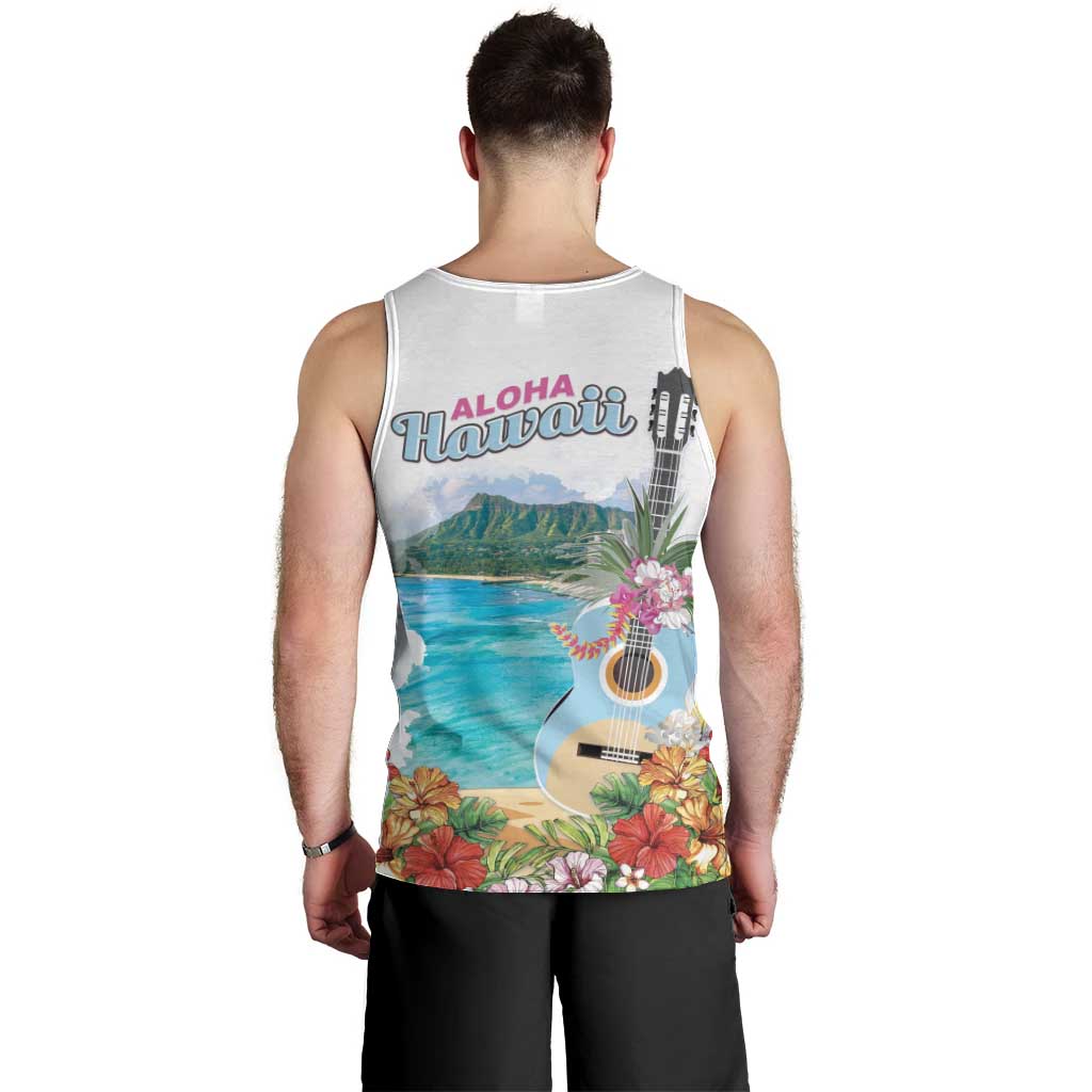 Aloha Hawaii Waikiki Beach Landscape Men Tank Top