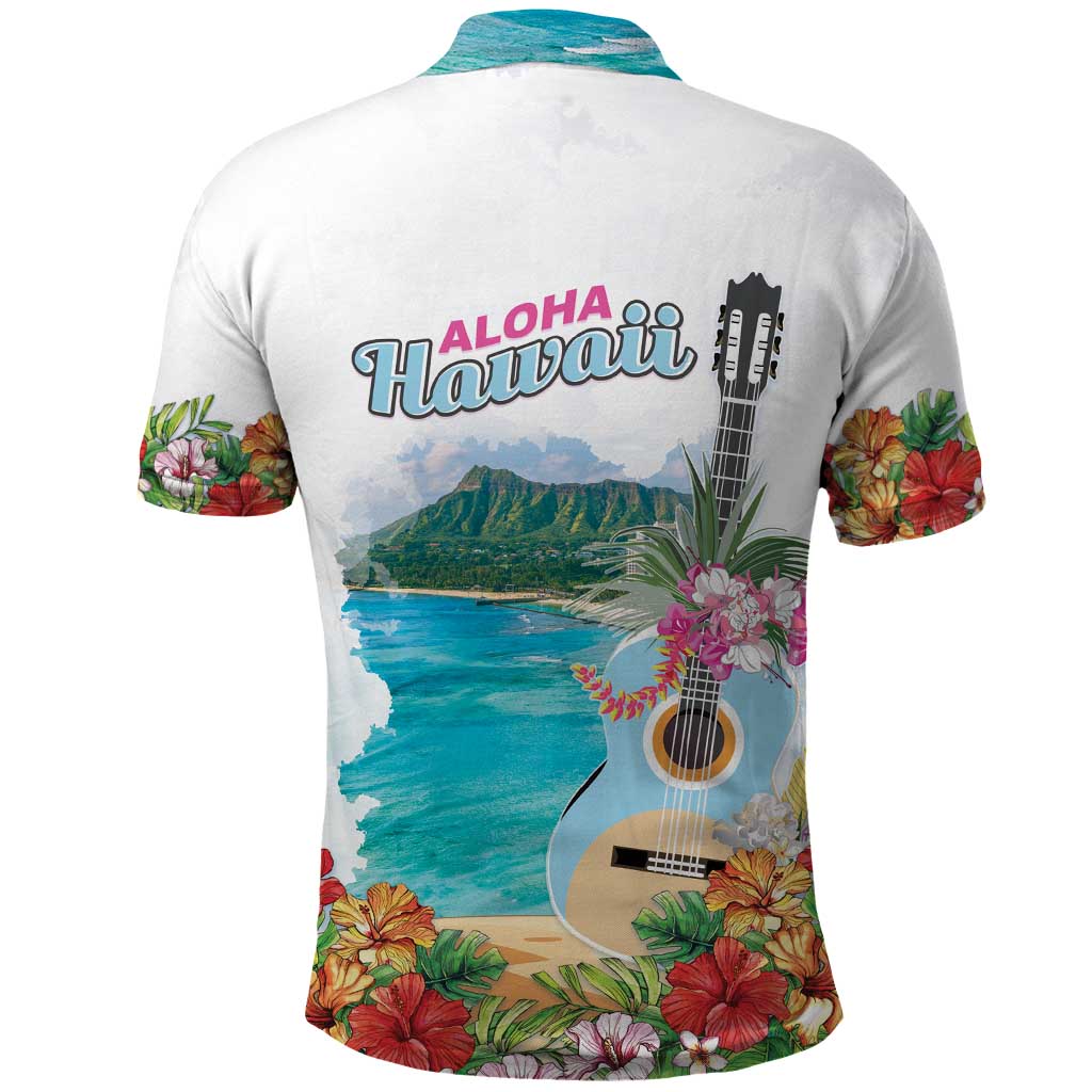 Aloha Hawaii Waikiki Beach Landscape Polo Shirt