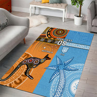Custom Fiji Tapa And Australia Aboriginal Together Area Rug LT05 - Polynesian Pride