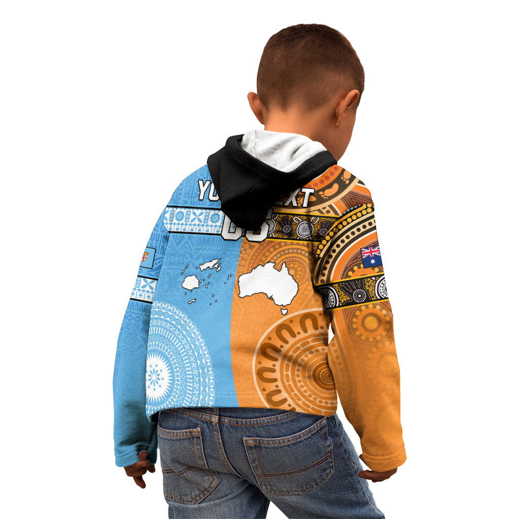 Custom Fiji Tapa And Australia Aboriginal Together Kid Hoodie LT05 - Polynesian Pride