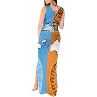 Custom Fiji Tapa And Australia Aboriginal Together Tank Maxi Dress LT05 - Polynesian Pride