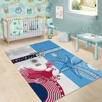 Custom Fiji And USA Palm Tree With Eagle Area Rug LT05 - Polynesian Pride