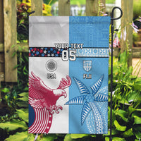 Custom Fiji And USA Palm Tree With Eagle Garden Flag LT05 Garden Flag Blue - Polynesian Pride