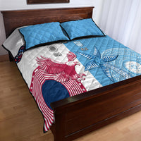 Custom Fiji And USA Palm Tree With Eagle Quilt Bed Set LT05 - Polynesian Pride