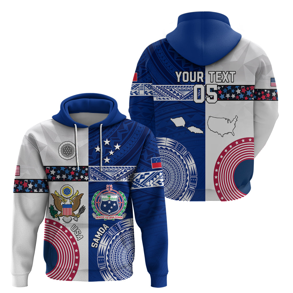 Custom Samoa And USA Together Hoodie LT05 - Polynesian Pride