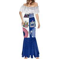 Custom Samoa And USA Together Mermaid Dress LT05 - Polynesian Pride