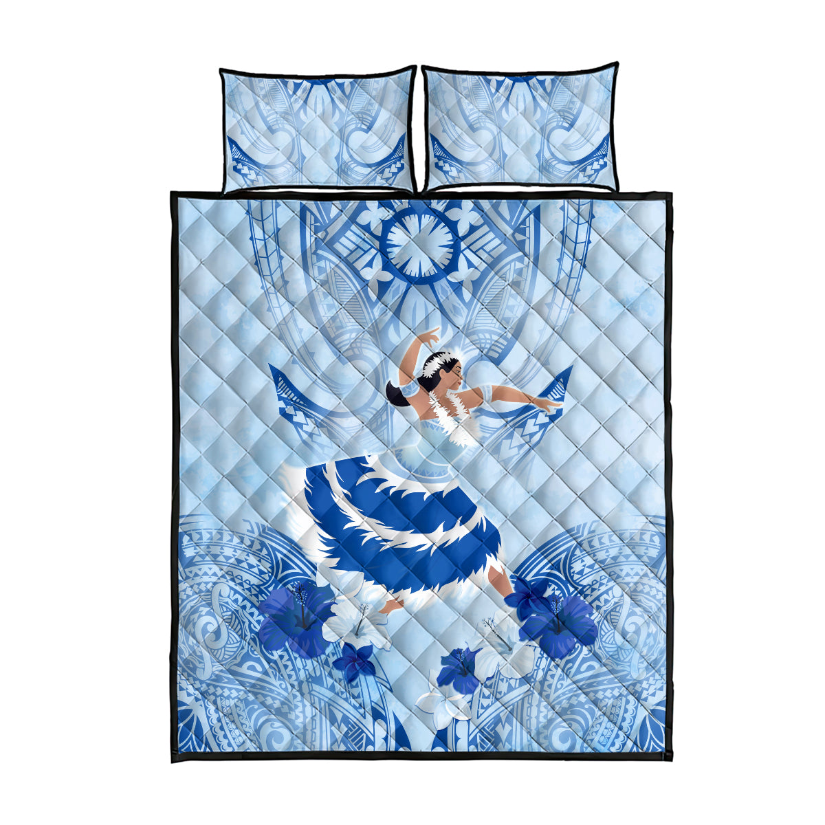 Cook Islands Women's Day Quilt Bed Set With Polynesian Pattern