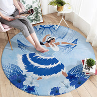 Cook Islands Women's Day Round Carpet With Polynesian Pattern LT05 - Polynesian Pride