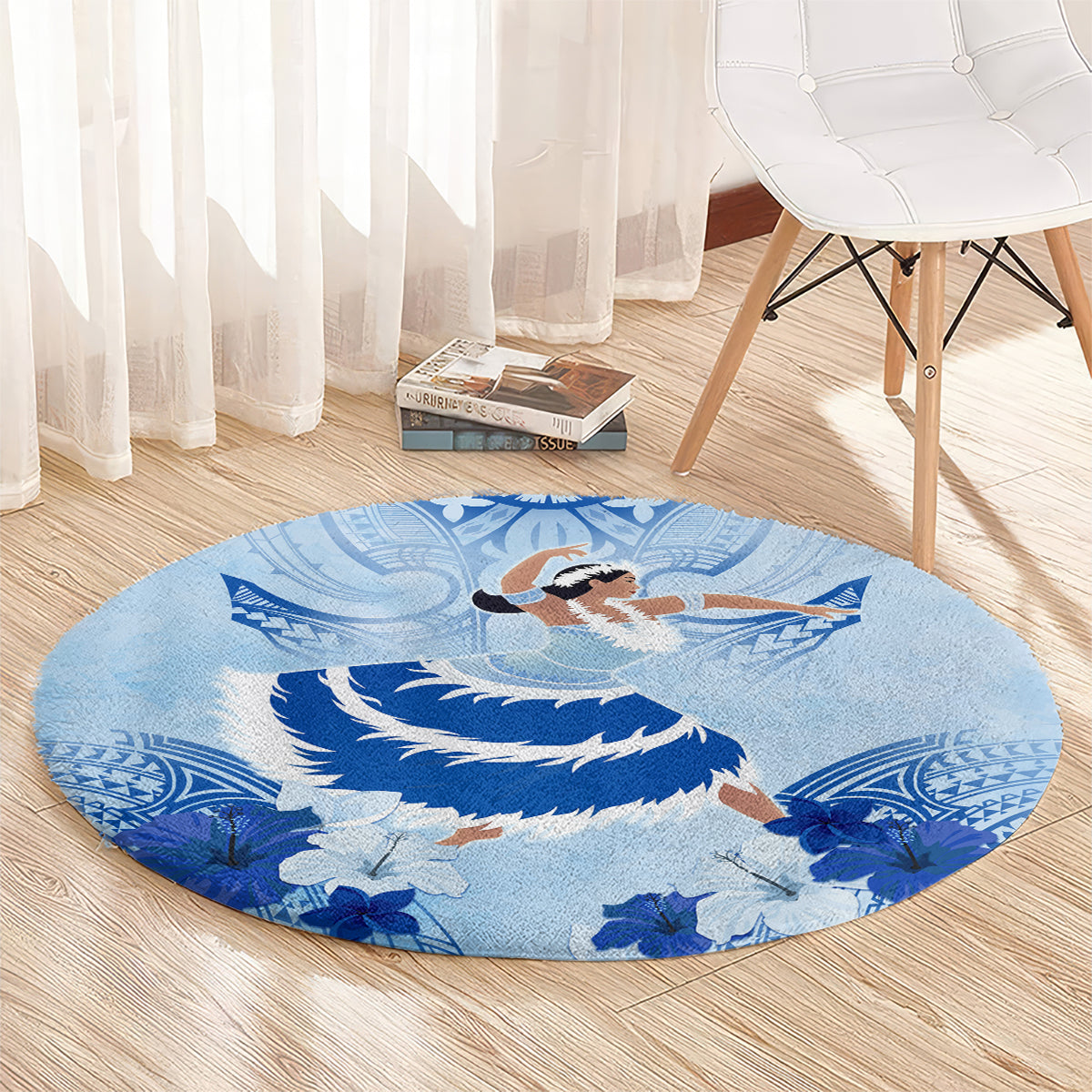 Cook Islands Women's Day Round Carpet With Polynesian Pattern LT05 - Polynesian Pride