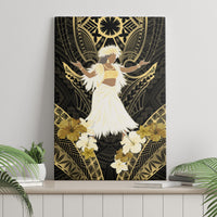 Niue Women's Day Canvas Wall Art With Polynesian Pattern