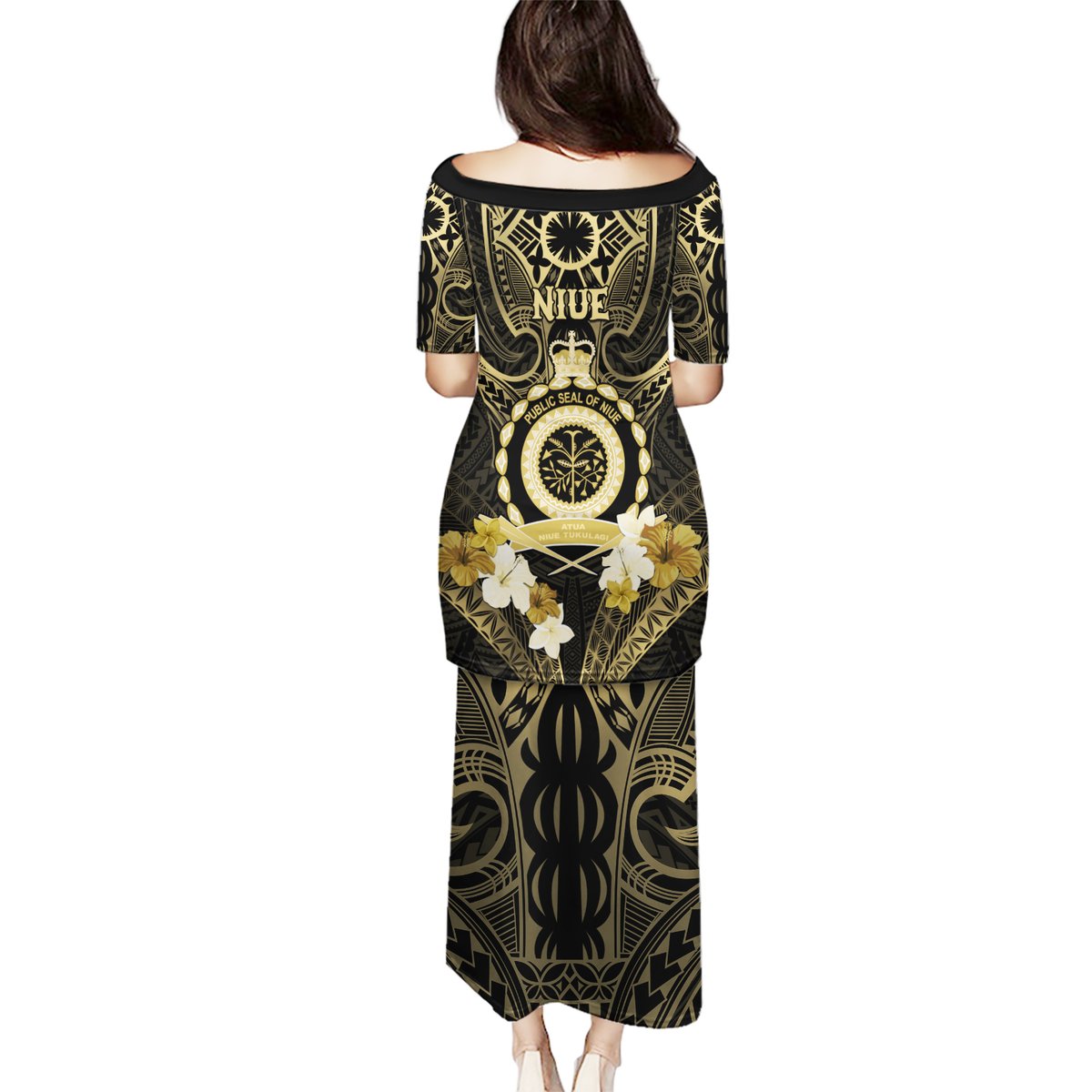 Niue Women's Day Puletasi With Polynesian Pattern LT05 - Polynesian Pride