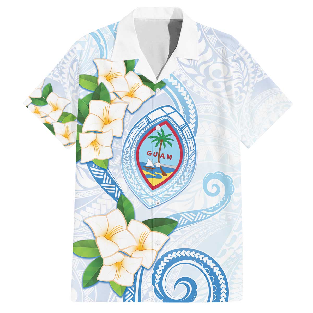 Guam Chamorro Family Matching Off The Shoulder Long Sleeve Dress and Hawaiian Shirt Guasali Flowers Curves Style