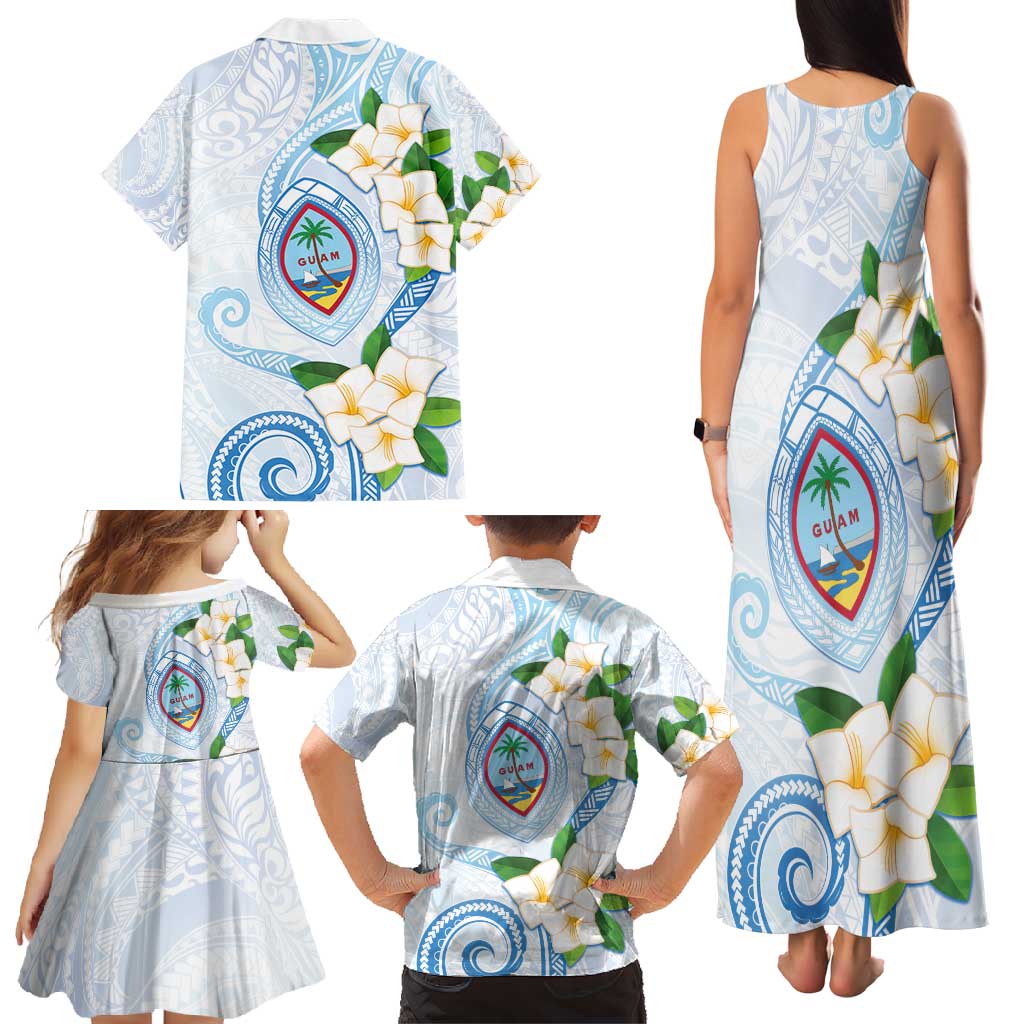 Guam Chamorro Family Matching Tank Maxi Dress and Hawaiian Shirt Guasali Flowers Curves Style