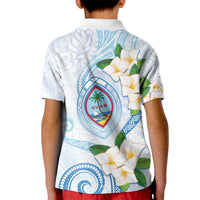 Guam Chamorro Kid Polo Shirt Guasali Flowers Curves Style