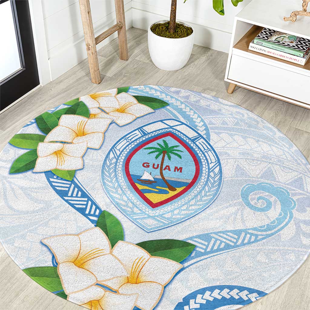Guam Chamorro Round Carpet Guasali Flowers Curves Style