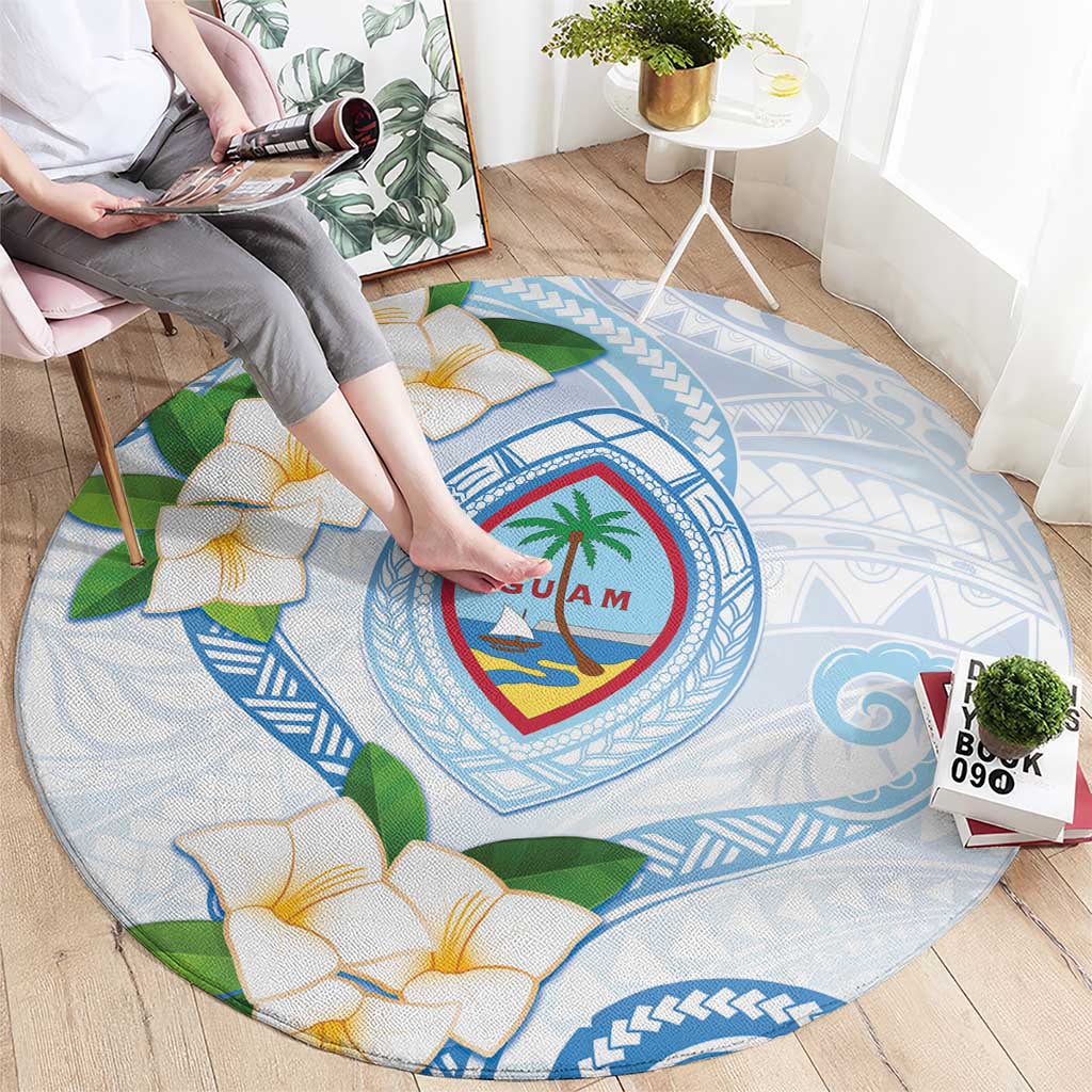 Guam Chamorro Round Carpet Guasali Flowers Curves Style