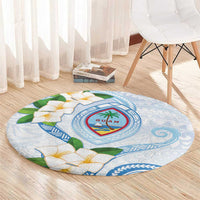Guam Chamorro Round Carpet Guasali Flowers Curves Style