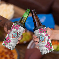 Guam Chamorro 4 in 1 Can Cooler Tumbler Curves Polynesian Tattoo Mix Bougainvillea