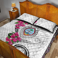Guam Chamorro Quilt Bed Set Curves Polynesian Tattoo Mix Bougainvillea